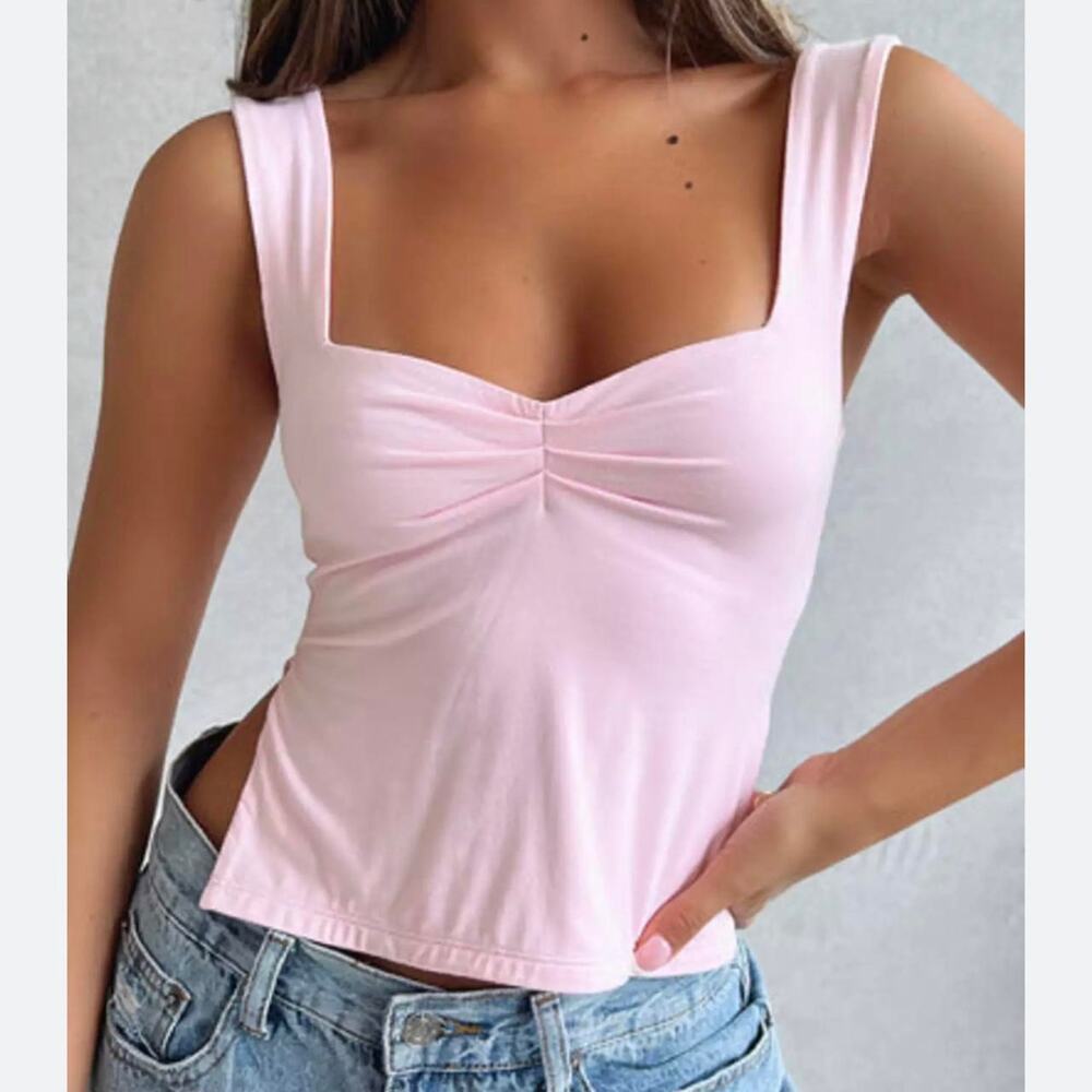 White Fox Boutique Pink Taking Off Top Baby Pink